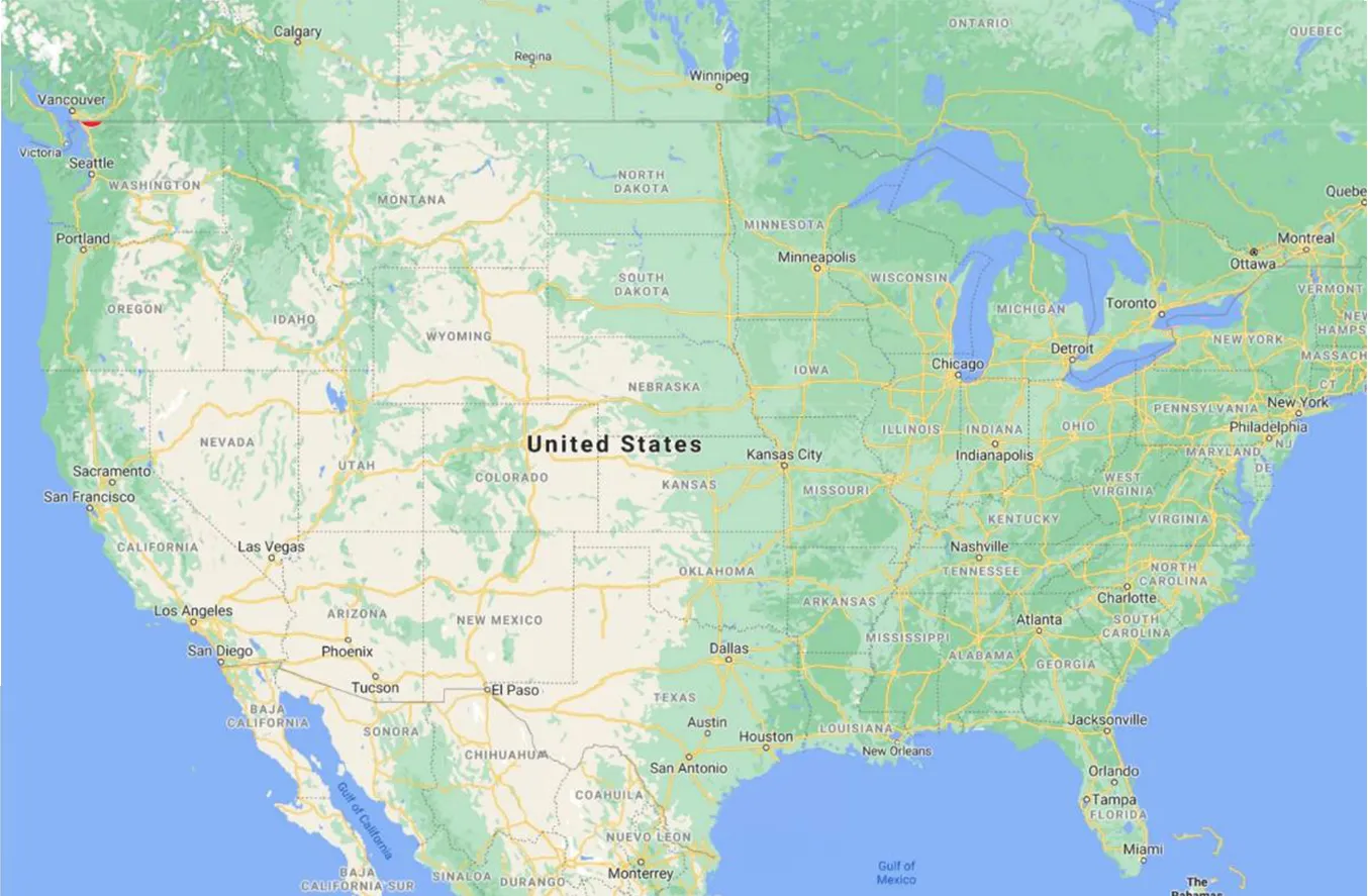 Map of North America